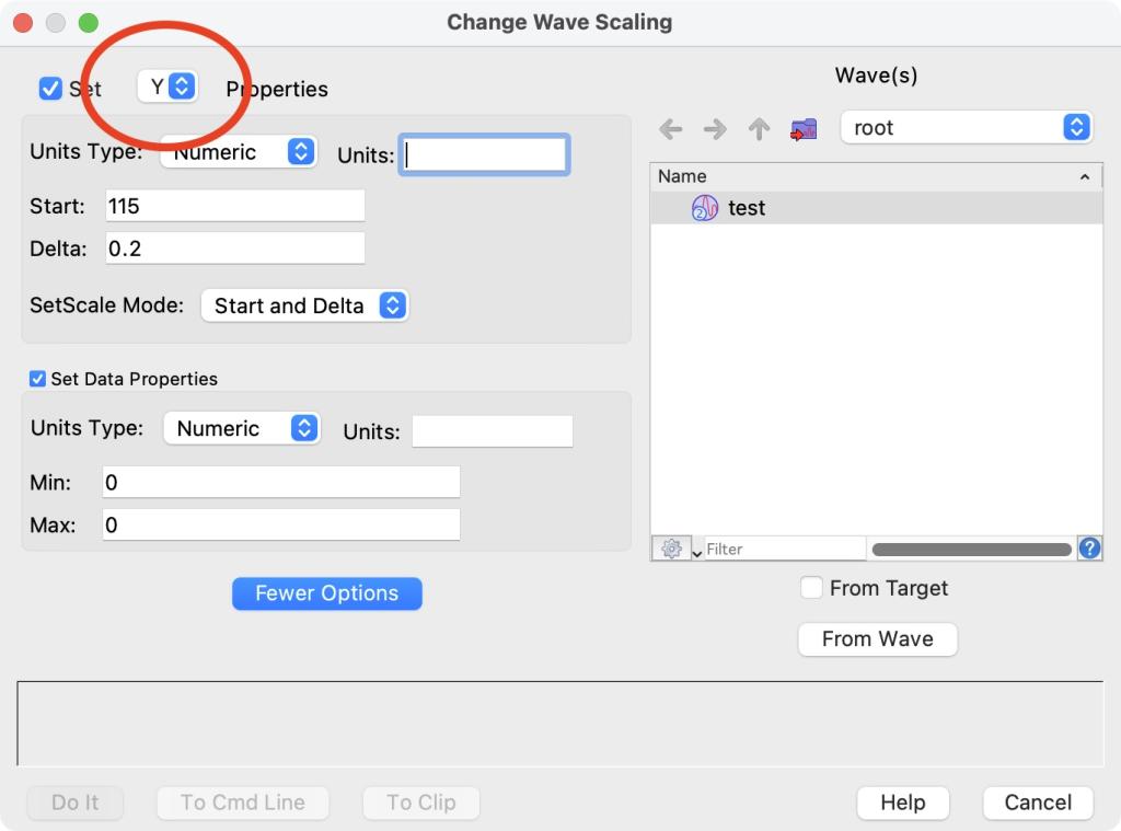 Change vertical scale of an image | Igor Pro by WaveMetrics